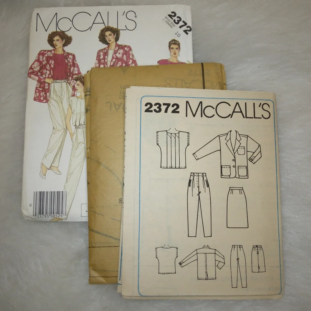 McCall's 2372 Sz 10 Misses Jacket Top Skirt Pants designed by Jones New York